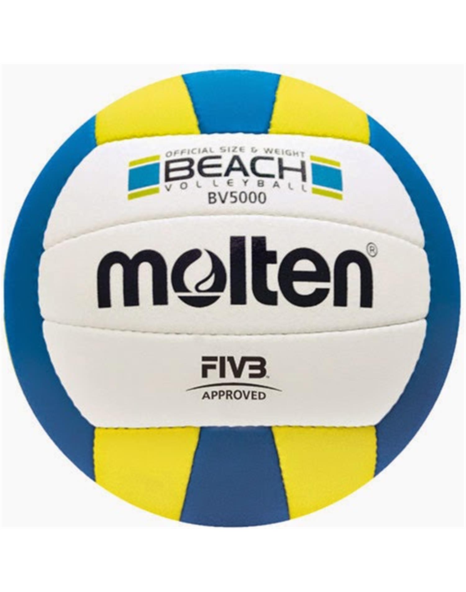 MOLTEN Molten bv5000 pallone beach volley (MISURA 5 - Azzurro - Giallo - Bianco)
